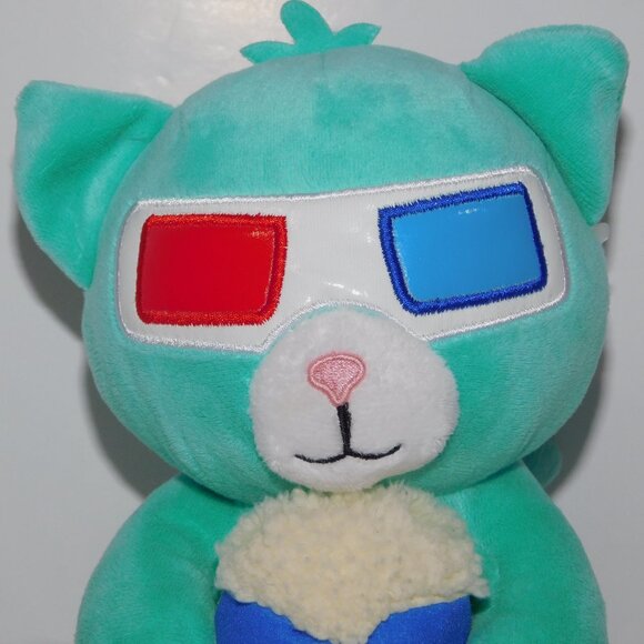 Cineplex Big Screen Buddies 7" Plush Blue Cat 3D Glasses Popcorn stuffed Toy - Picture 2 of 8